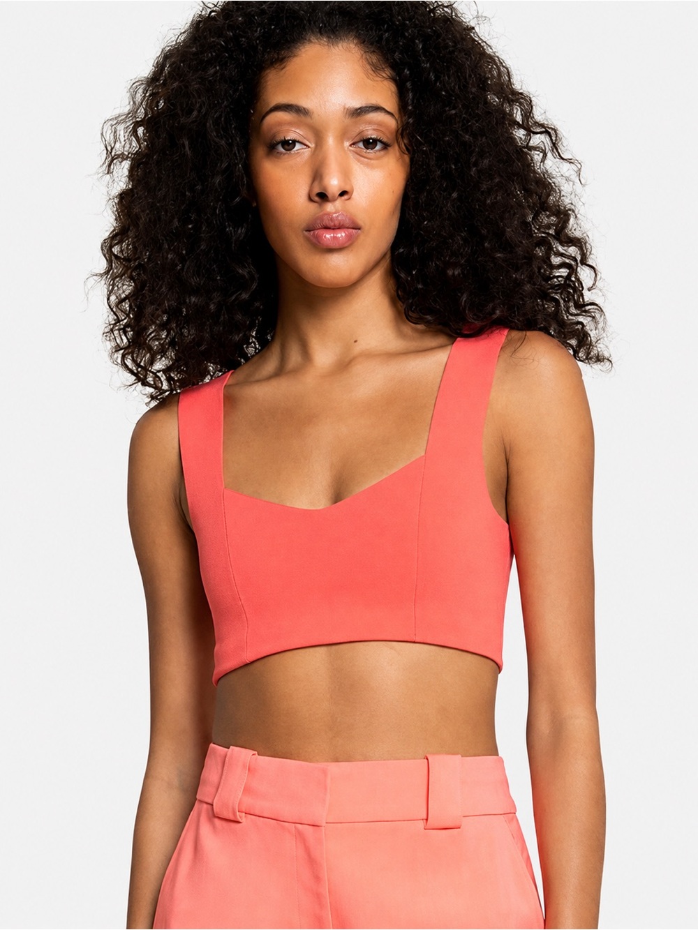 A.L.C. Jordana Bra Top Rouge Coral Pink Compact Knit Crop Top NWT Medium